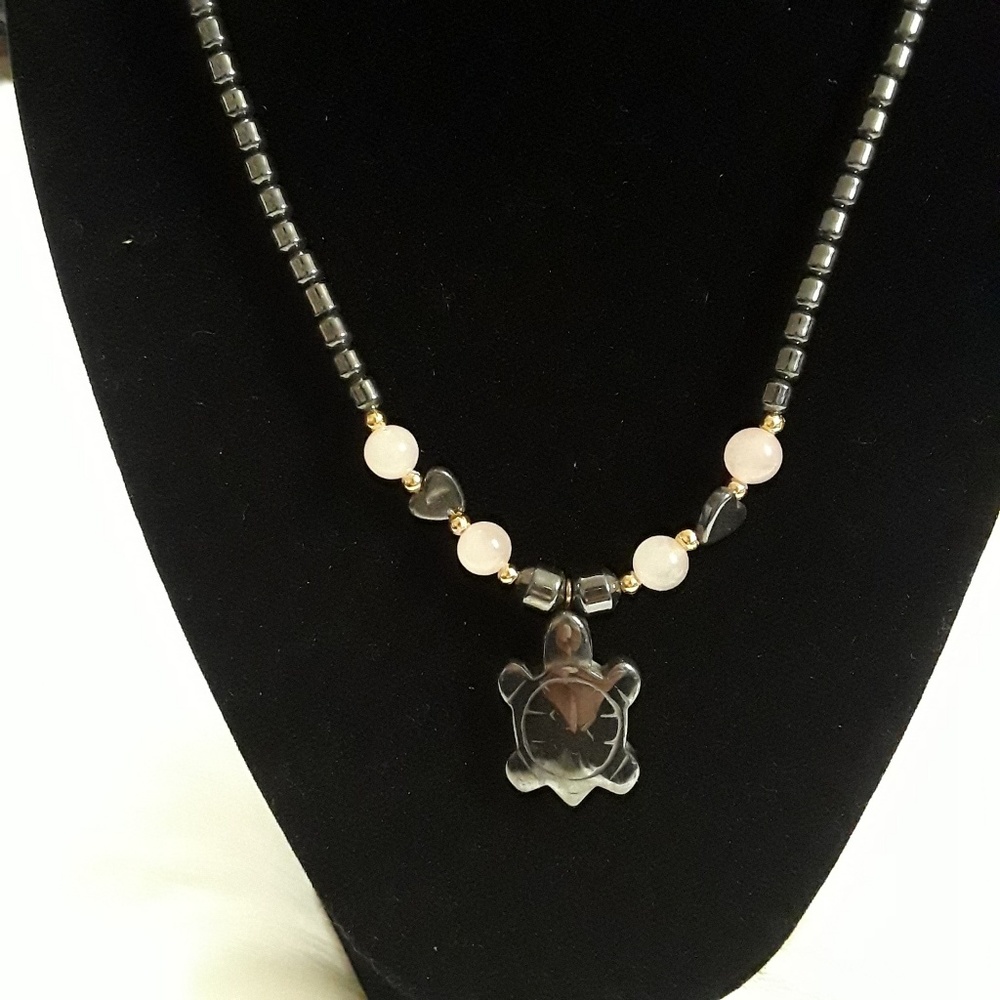 🐢 Boho Stone Turtle Necklace